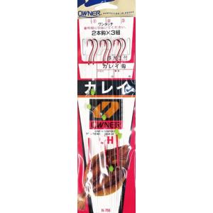 オーナー 赤カレイ 2本玉付 2本針 N-755 鈎14号 ハリス4号 幹糸7号 / 仕掛け つり具...