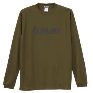 サンライン ロングスリーブ シルキードライTシャツ SUW-15307DLT オリーブ Mサイズ / ウェア｜tsuribitokan