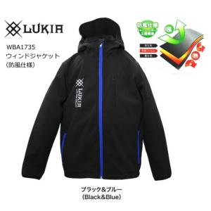 LUKIA ウィンドジャケット 防風仕様 WBA-1735 ブラック×ブルー Mサイズ / 防寒着 / 釣具｜tsuribitokan