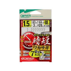 オーナー／ＯＷＮＥＲ　W-3480　時短ワカサギ　１．５号　７本鈎　（全長：８８ｃｍ　ハリス：０．３号　ワカサギ仕掛）｜tsurigu-ten