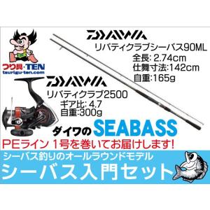 （ダイワシーバス入門セット）リバティクラブシーバス９０ＭＬ+リバティクラブ２５００／ＰＥライン１号１００ｍ付　シーバスセット