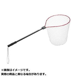 大阪漁具 プロックス (PROX) ラバーランディングネット 19型 (ネットカラー:クリア)(枠カラー:赤) 【大型商品2】