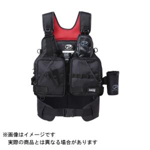 大阪漁具　ＰＲＯＸ　ＰＳ３１３ＳＰ　フローティングゲームベストサポーター付　大人用　（カラー：ブラック×レッド）