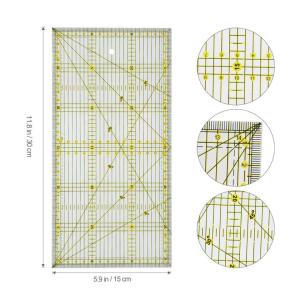 オムニグリッド定規 長方形 定規横型 キルティング 裁縫定規 パッチワーク 長方形定規テンプレート