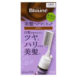 花王 ブローネ 美髪ヘアマニキュア クシ付 ブラウン 本体 (1セット) 白髪染め｜tsuruha