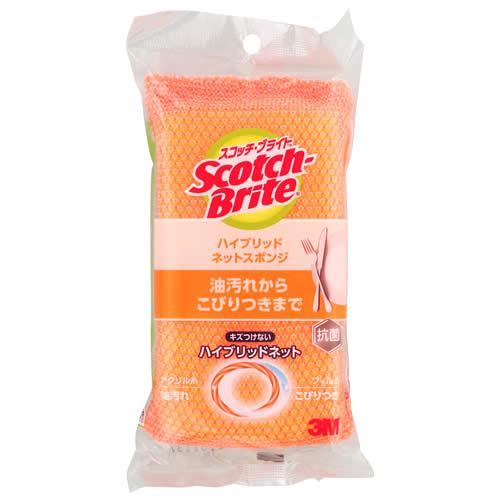 スリーエム ジャパン 3M スコッチ・ブライト ハイブリッドネットスポンジ (1個) オレンジ