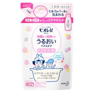 花王 ビオレu 角層まで浸透する うるおいバスミルク パウダリーな香り つめかえ用 (480mL) 詰め替え用 保湿入浴液