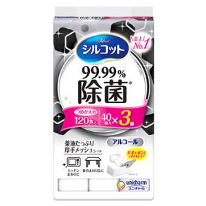ユニチャーム シルコット 99.99％ 除菌ウェットティッシュ アルコールタイプ つめかえ用 (40...