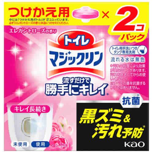 花王 トイレマジックリン 流すだけで勝手にキレイ エレガントローズの香り つけかえ用 (80g×2個...