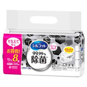 ユニチャーム シルコット 99.99％ 除菌ウェットティッシュ アルコールタイプ つめかえ用 (40...