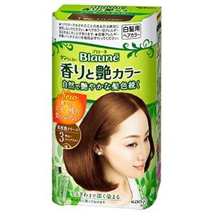 花王　ブローネ　香りと艶カラー　クリーム　3　明るいライトブラウン　(1個)　白髪用ヘアカラー　【医...