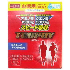 エムズワン　クエン酸・アミノ酸　スピード吸収　トロフィー　お徳用　500mL用　(15g×30本入)　レモン味　送料無料