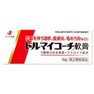 【第(2)類医薬品】ゼリア新薬　ドルマイコーチ　軟膏　(6g)　化膿を伴うしっしん・皮膚炎に｜tsuruha