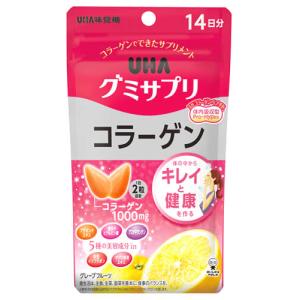 UHA味覚糖 グミサプリ コラーゲン 14日分 グレープフルーツ (28粒) サプリメント　送料無料　※軽減税率対象商品｜ツルハドラッグ ヤフー店