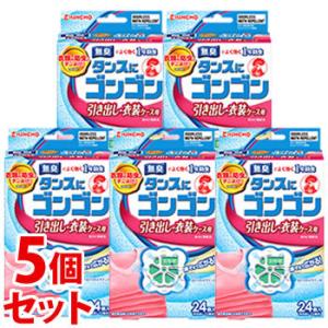 《セット販売》　金鳥　KINCHO　キンチョウ　タンスにゴンゴン　引き出し・衣装ケース用　1年防虫　無臭タイプ　(24個入)×5個セット