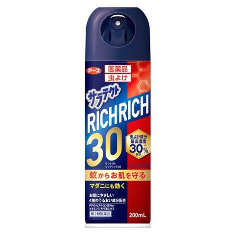 【第2類医薬品】アース製薬　医薬品　サラテクト　リッチリッチ30　(200mL)　虫よけスプレー