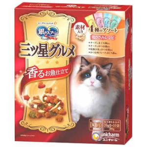 ユニチャーム ペットケア 銀のスプーン 三ツ星グルメ 香るお魚仕立て 毛玉ケア 4種のアソート素材入...