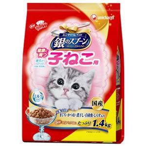 ユニチャーム　ペットケア　銀のスプーン　贅沢うまみ仕立て　健康に育つ子ねこ用　離乳から12ヶ月　お魚...