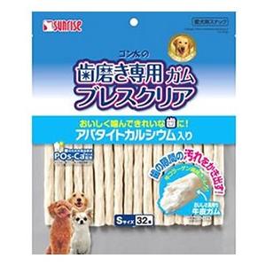 マルカン サンライズ ゴン太の歯磨き専用ガム ブレスクリア アパタイトカルシウム入り S (32本) ドッグフード　犬用おやつ｜tsuruha