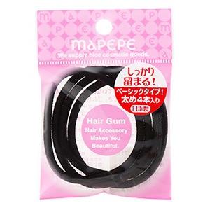 ヘアゴム No.350 MAPEPE（マペペ） シャンティ リングゴム ブラック (4個) ヘアゴム 髪