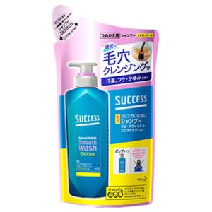 花王 サクセス リンスのいらない薬用シャンプー スムースウォッシュ エクストラクール つめかえ用 (320mL) 詰め替え用 メンズシャンプー　医薬部外品