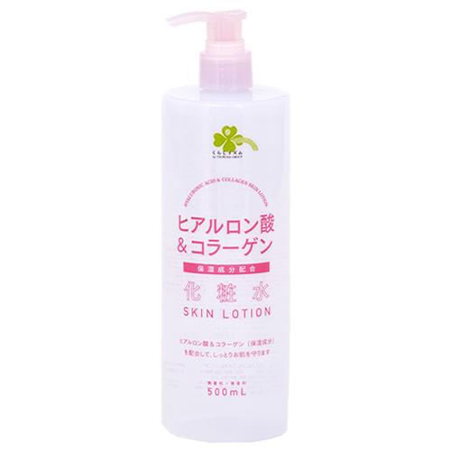 くらしリズム 熊野油脂 ヒアルロン酸＆コラーゲン 化粧水 (500mL) 無着色 無香料 スキンロー...