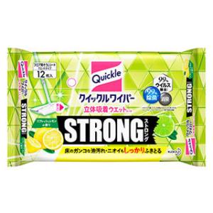 花王 クイックルワイパー 立体吸着ウエットシート ストロング リフレッシュレモン (12枚) フロア...