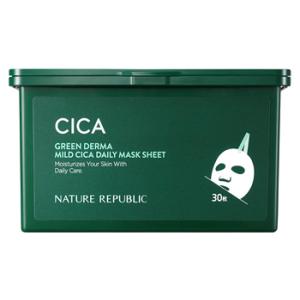 ネイチャーリパブリック グリーンダーマ CICA デイリーシートマスク (30枚) フェイスマスク ...