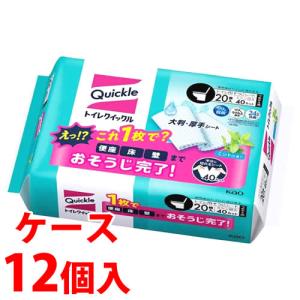 《ケース》　花王 トイレクイックル ジャンボ花王 トイレクイックル ジャンボパック つめかえ用 (20枚)×12個 詰め替え用 ミントの香り　(4901301308566)｜tsuruha