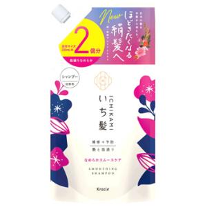 クラシエ いち髪 なめらかスムースケアシャンプー 2回分 つめかえ用 (660mL) 詰め替え用 ノンシリコン｜tsuruha