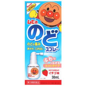 【第3類医薬品】池田模範堂 ムヒののどスプレー (30mL) イチゴ味 口腔内消炎剤 アンパンマン