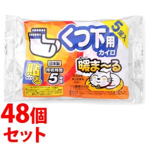 《セット販売》　アイリスオーヤマ 暖まーる くつ下用カイロ (5足入)×48個セット あったまーるカイロ くつ専用 使い捨てカイロ 靴下に貼るタイプ　送料無料｜tsuruha