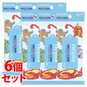 《セット販売》　ネピア ウエットプラス キッズポケット 無香料 (10枚入)×6個セット ノンアルコールタイプ｜tsuruha