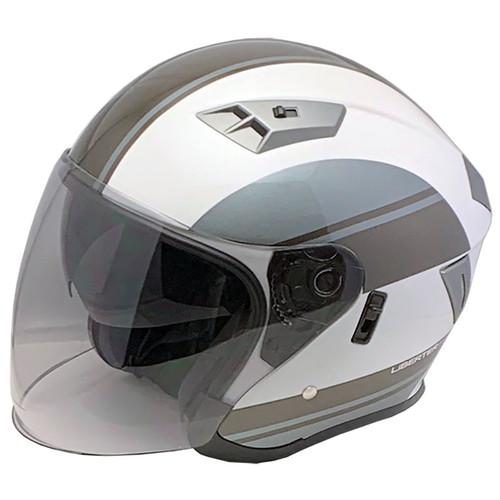 石野商会 リベルタ Wシールド ジェットヘルメット ホワイト/ガンメタ LB-02 WH/GM (1...