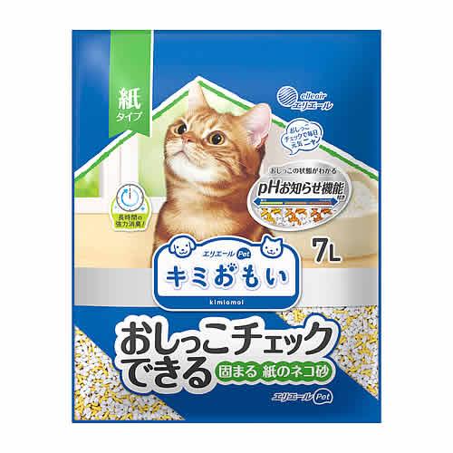大王製紙 キミおもい おしっこチェックできる固まる紙のネコ砂 (7L) 猫砂