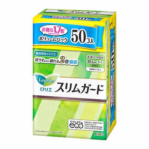 花王 ロリエ スリムガード ボリュームパック 多い昼〜ふつうの日用羽つき (50個) 生理用ナプキン...