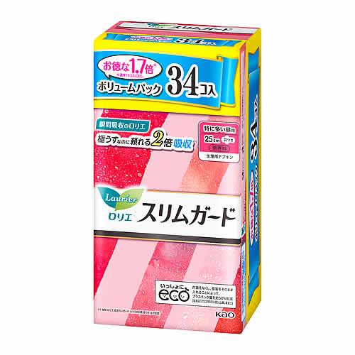 花王 ロリエ スリムガード ボリュームパック 特に多い昼用 (34個) 生理用ナプキン 備蓄　医薬部...