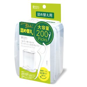 医食同源ドットコム isDG ワンプッシュ糸付きようじ つめかえ用 (200本) 詰め替え用 デンタルフロス｜tsuruha