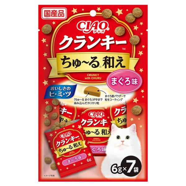いなばペットフード CIAO チャオ クランキー ちゅ〜る和え まぐろ味 (6g×7袋) 猫用おやつ...