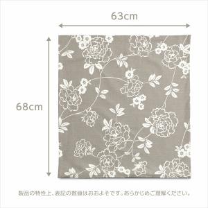 座布団カバー 約63×68cm 緞子判 ぼたん...の詳細画像3