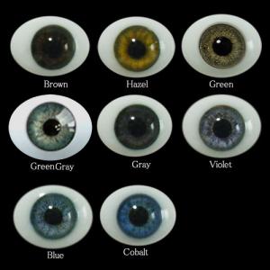 Oval Flat Back Glass Eyes 12mm グラスアイ