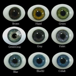 Oval Flat Back Glass Eyes 16mm グラスアイ｜tsuruya-hobby