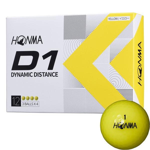 本間ゴルフ HONMA 2022 D1 イエロー ゴルフボール 1ダース