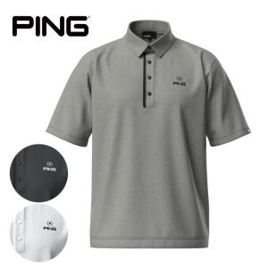 PING（ピン） ゴルフウェア 半袖シャツ 春 夏 六角柄ジャカード半袖