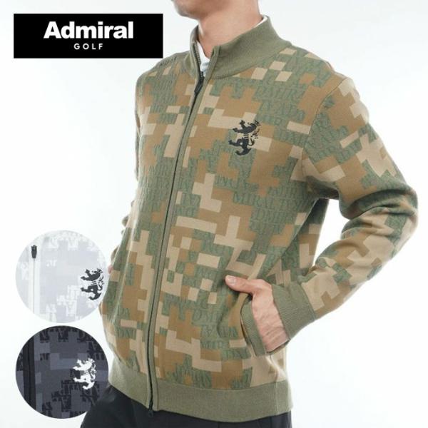 ゴルフ メンズ アドミラル モザイクカモフラージュフルジップセーター ADMA573 秋 冬