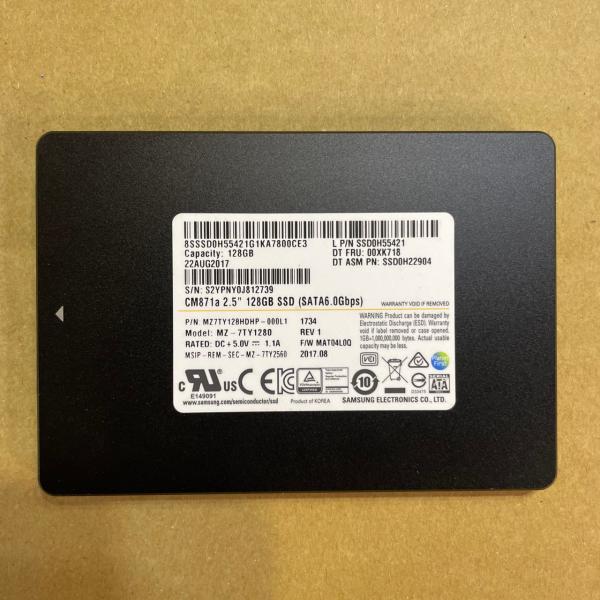 30日保証 中古品 SAMSUNG SSD 2.5インチ 128GB 動作確認済 MZ-7TY128...