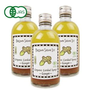 ブラウンシュガーファースト  オーガニックアガベシロップコーディアルジンジャー 350g × 3本 有機JAS