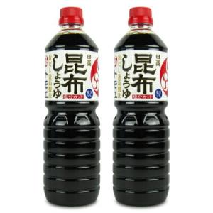福山醸造 トモエ 日高昆布しょうゆ 塩分カット 1L × 2本