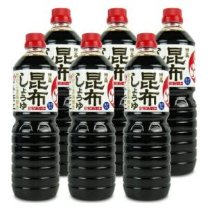 福山醸造 トモエ 日高昆布しょうゆ 塩分カット 1L × 6本