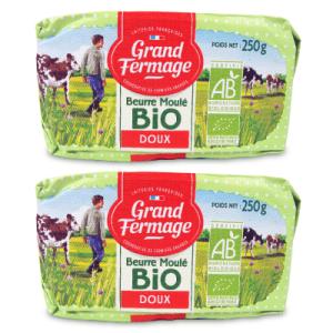 ユーリアル グランフェルマージュ (Grand Fermage BIO) グラスフェッドバター 250g × 2個 無塩